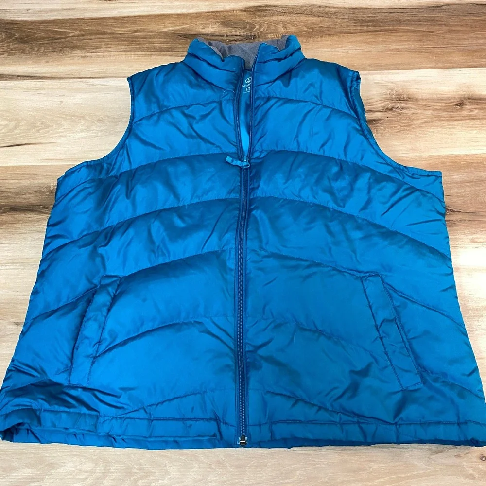 Lands End Puffer Vest Womens Large Petite Down Insulated Full Zip Size 14-16 LP